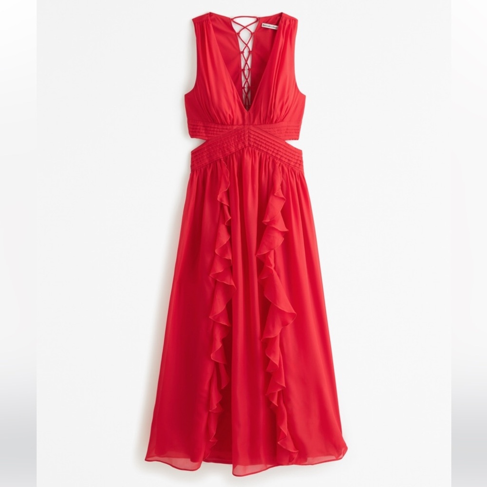 Lace-Up Back Maxi Dress